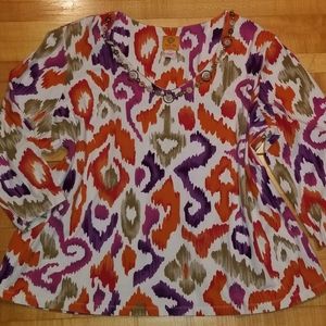 Ruby Rd. Tops - Ruby Rd. Women's Colorful Pullover V-Neck Top, 2X Ruby Rd. Tops - Ruby Rd. Women's Colorful Pullover V-Neck Top, 2X